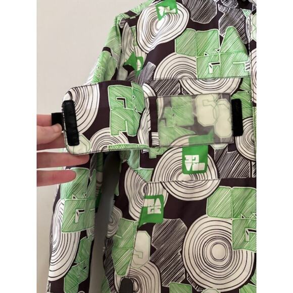 Orage Ski Snowboard Hooded Jacket Green White Geometric Design Youth Medium - Picture 7 of 10